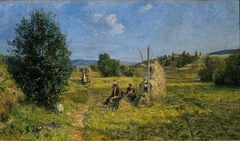 Haymaking, Vik at Stange by Gerhard Munthe