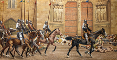 How Monseigneur le Dauphin entered Paris  (More advanced sketch) by Henri Rachou