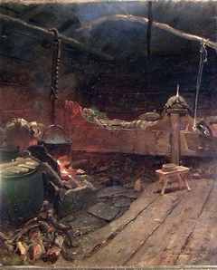 Interior from an Open-Hearth Room by Anders Askevold