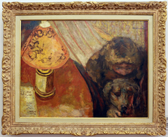 Interno - alla luce della lampada by Pierre Bonnard