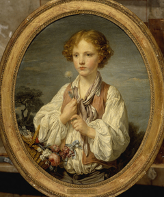 Jeune berger qui tente le sort pour savoir s'il est aimé de sa bergère by Jean-Baptiste Greuze