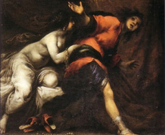 Joseph &#32;und&#32; the wife of Potiphar by Cecco Bravo