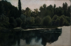 Landscape Study (Pond and Trees) by Martín Rico