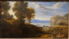 Landscape with a Bridge and Hunters by Pierre-Antoine Patel