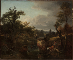 Landscape with a waterfall by Jean-Louis de Marne