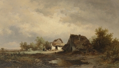 Landscape with Cottages on the Heath by Remigius Adrianus Haanen