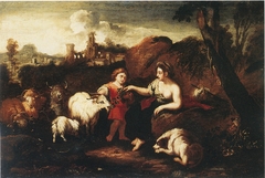 Landscape with figures and animals by Philipp Peter Roos