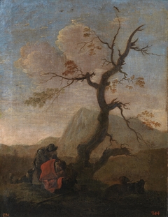 Landscape with herders by Jan Miel