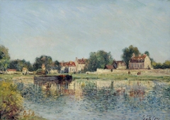 Le barrage à Saint-Mammes, France by Alfred Sisley