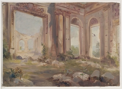 Le château de Saint-Cloud en ruines ; la salle des gardes by Edmond Allouard