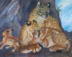 Leopard and Family by Orovida Camille Pissarro