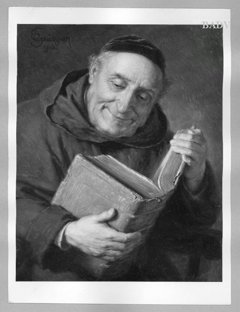 Monk reading by Eduard von Grützner