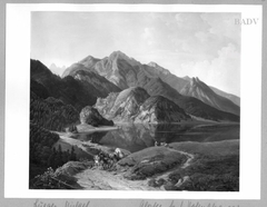 Mountain landscape with a lake by Michael Lueger