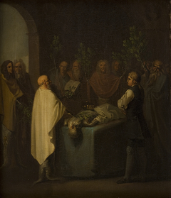 Niels Klim Attends the Sentencing of the Deceased Potuan Prince. by Nicolai Abildgaard