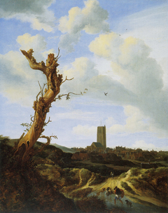 Old elm tree with view of Egmond aan Zee by Jacob van Ruisdael