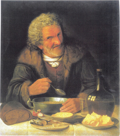 Old Man During a Meal by Balthasar Denner