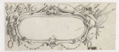 Ovale cartouche omringd met wapentuig by Pieter Jansz