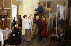 Painter's family by Vladimir Makovsky