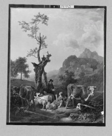 Paysage avec vaches by Jean-Louis de Marne