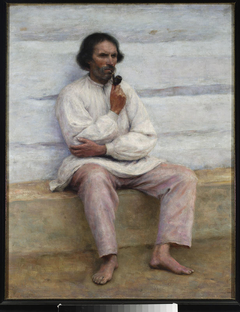 Peasant smoking a pipe, study for the painting “Peasant coffin” by Aleksander Gierymski