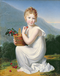 Petite fille mangeant des cerises by Jeanne-Elisabeth Chaudet