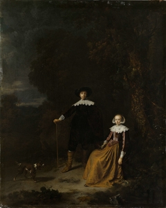 Portrait of a Couple in a Landscape by Gerard Dou