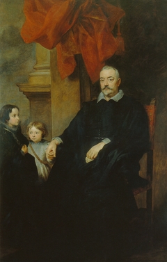 Portrait of a Gentleman of Genua with two children by Anthony van Dyck