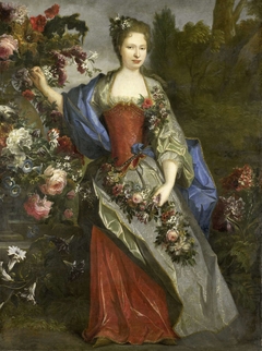 Portrait of a Woman, according to tradition Marie Louise Elisabeth d'Orléans, Duchess of Berry, as Flora by Unknown Artist