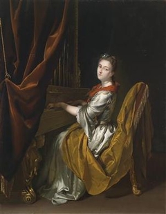 Portrait of Barbara Janssens at the Organ, 1726 by Herman van der Mijn