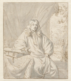 Portret van Hugo van der Helst, zittend aan een tafel by Unknown Artist