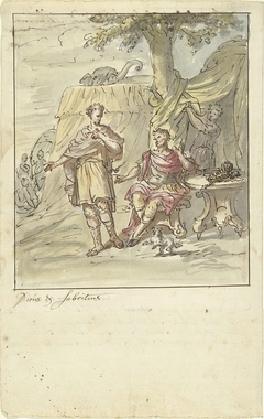 Pyrrhus tracht Fabricius om te kopen by Elias van Nijmegen