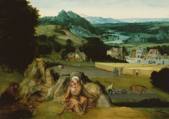 Rest on the Flight into Egypt  and the Miraculous Field of Wheat by Joachim Patinir