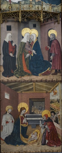 Retablo with Scenes from the Life of the Virgin -The Visitation and the Nativity of Christ by Pere Espallargues