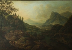 River in a hilly landscape by Jan Griffier I