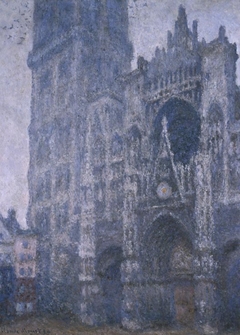 Rouen Cathedral, Portal and Tower d'Albane, Cloudy Weather by Claude Monet