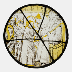 Roundel with Christ before Pilate by Anonymous