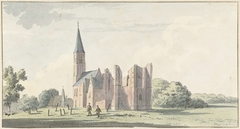 Ruïne van de kerk te Serooskerken by Unknown Artist