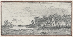 Schets van een landschap met bossage by Willem Roelofs I