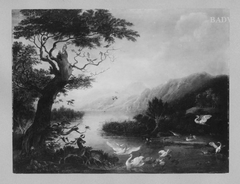 Seelandschaft mit Vögeln und Wild by Abraham Hondius