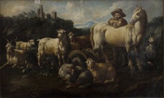 Shepherd with Animals by Jakob Roos