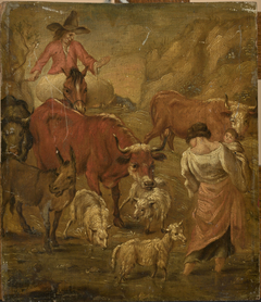 Shepherds with cattle by Nicolaes Pieterszoon Berchem