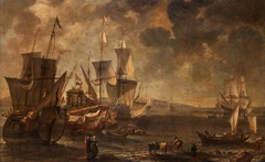 Shipping in a Haven by Hendrik van Minderhout