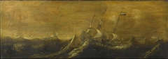 Ships in a storm by Andries van Eertvelt