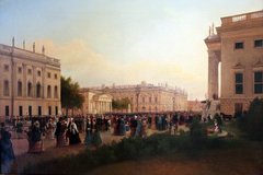 Sight of the Opera Square with views of the New Guard and the Arsenal in Berlin by Wilhelm Brücke