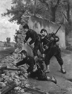 Soldiers at a Breach in a Wall by Paul Grolleron