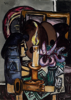 Still Life with Two Large Candles by Max Beckmann