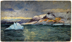 Sunrise Glow on the Cliffs, Bowdoin Bay by Frank Wilbert Stokes