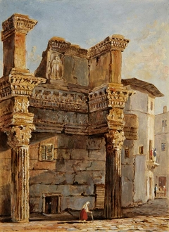 Temple of Minverva in Forum of Nerva in Rome by Jacob George Strutt