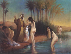 The Bathing Women of Darat Jouljoul (Mu'allaqat Imru' al-Qais) by Moustafa Farroukh