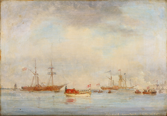 The Danish Royal Family are rowed ashore on October 8, 1846. by Carl Frederik Sørensen